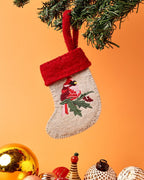 Kerstornament | Vilten kous Red Robin