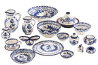 J-Line asbak Granada - keramiek - wit/blauw - large