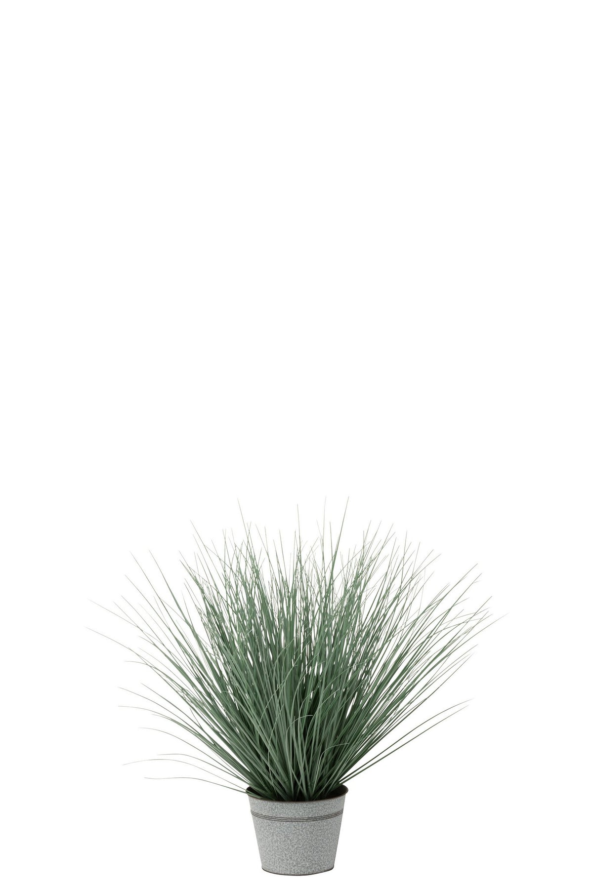 J-Line grassen In Pot - metaal/kunststof - blauw/groen - medium