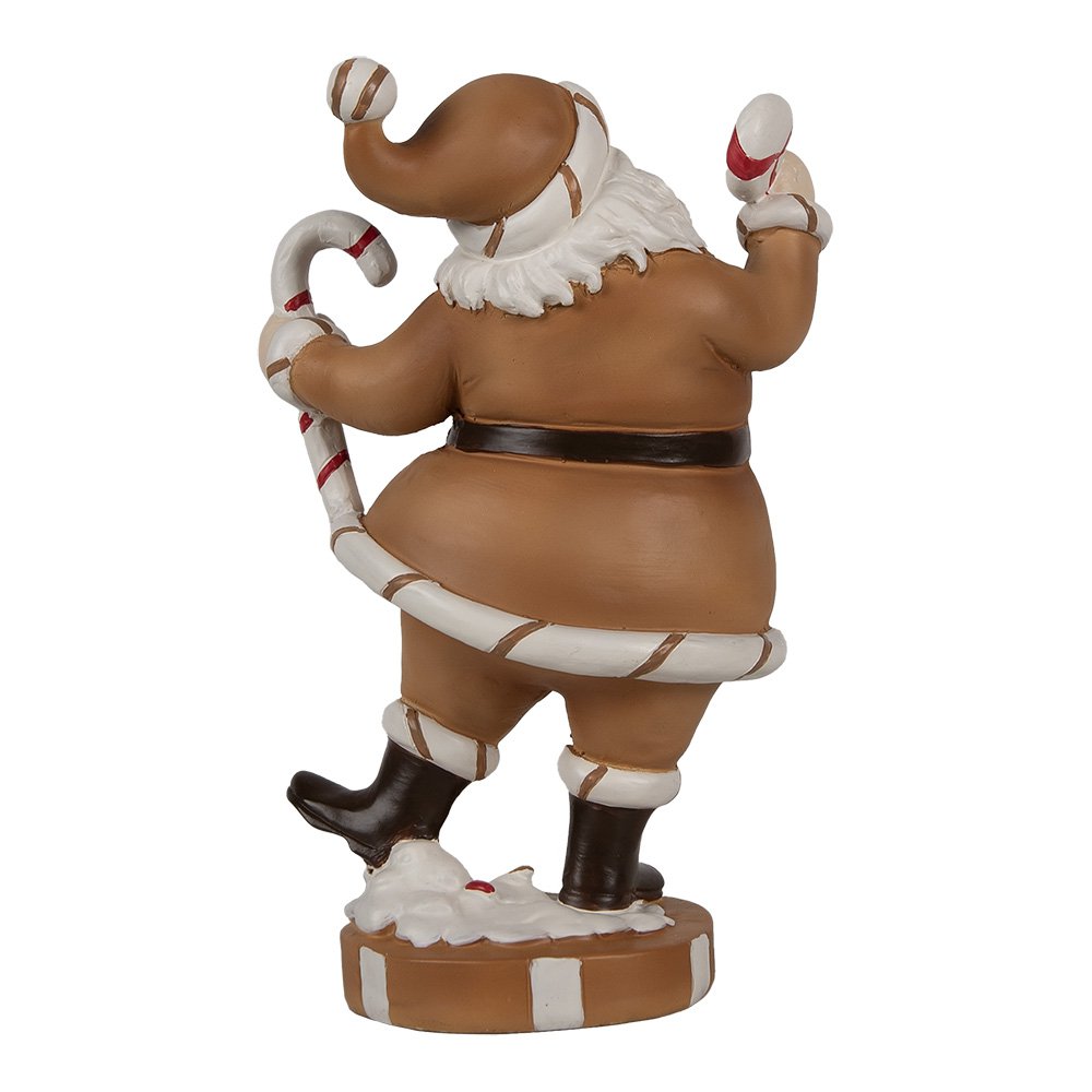 Kerstdecoratie Beeld Kerstman 20 cm Bruin Wit Polyresin