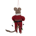 Decoratie Beeld Muis 5x7x13 cm Rood Vilt