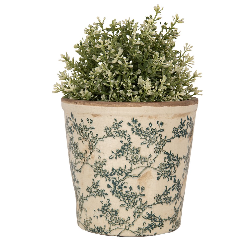 Bloempot Ø 17x16 cm Beige Keramiek Bloemen