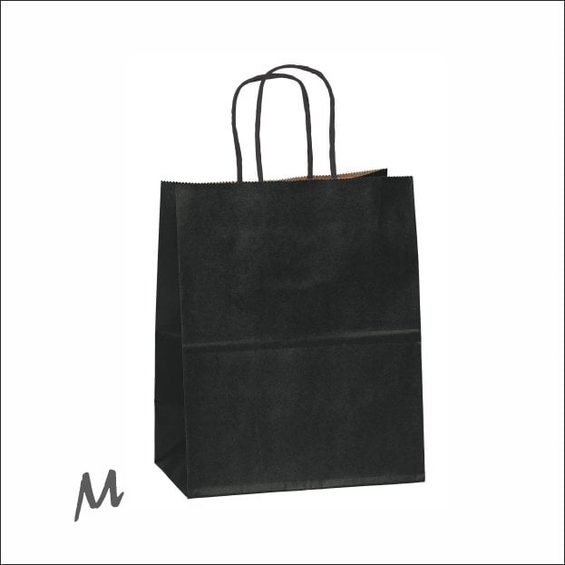 Papieren tas S – Zwart (100 stuks)