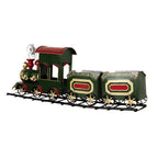 Kerstdecoratie Beeld Trein 77x15x31 cm Groen Metaal