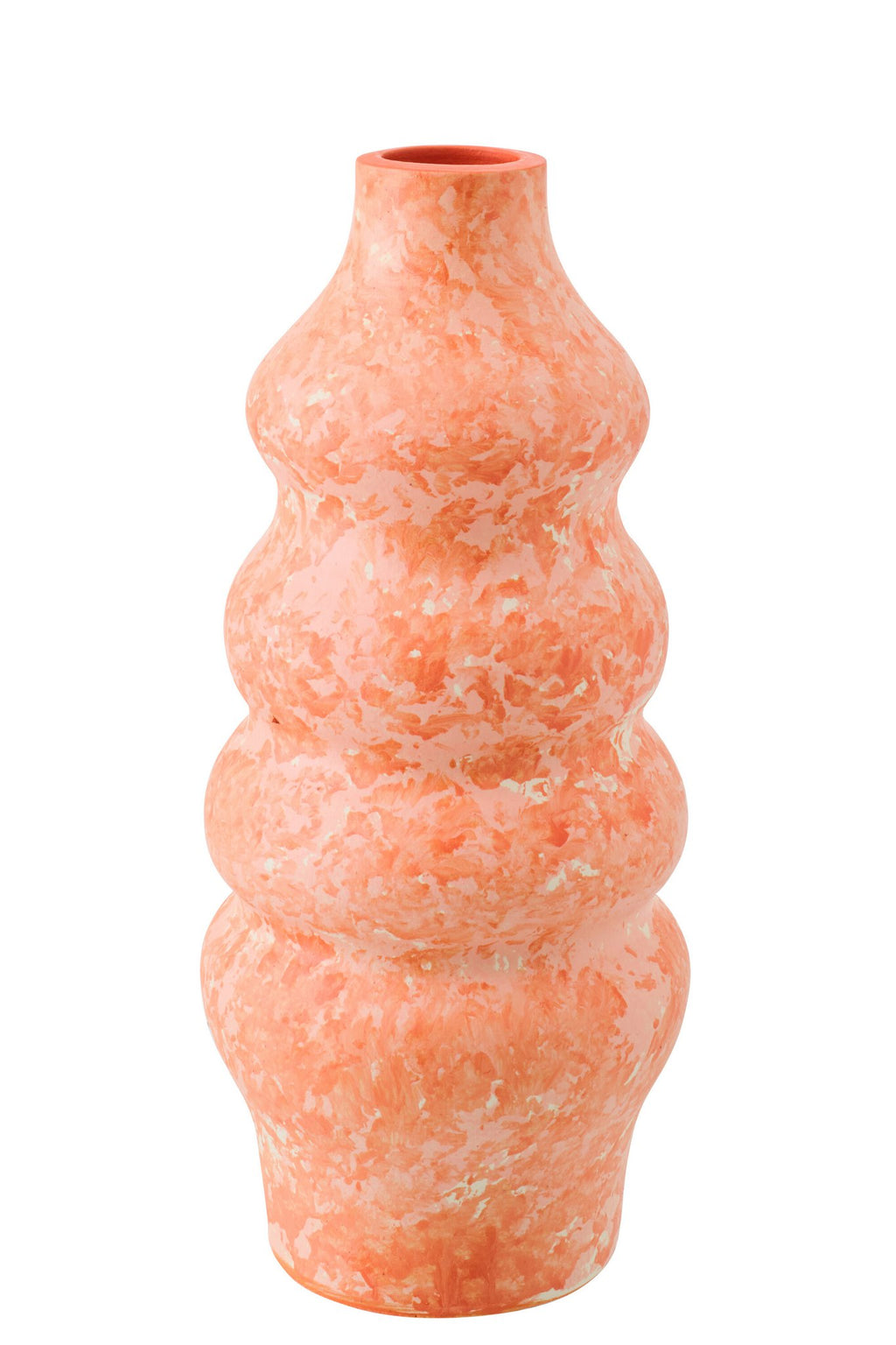 J-Line vaas - keramiek - oranje/wit - L