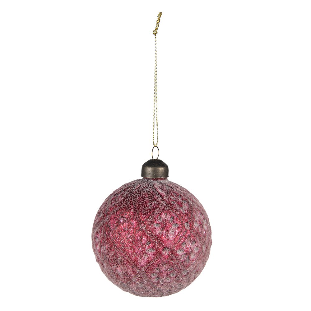 Kerstbal Set van 2 Ø 8 cm Rood Glas Kerstdecoratie