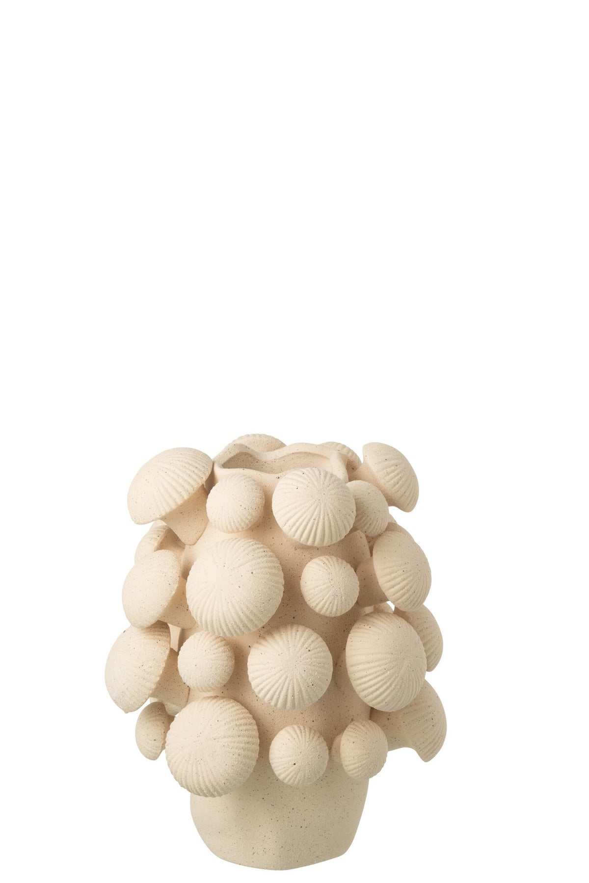 J-Line vaas Fungi - keramiek - beige - S