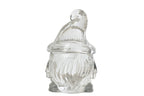 J-Line Decoratieve pot met kerstman - glas - transparant