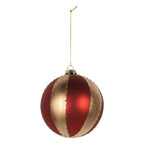 Kerstbal Ø 8x8 cm Goudkleurig Rood Glas