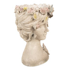 Bloempot Vrouw 20x18x26 cm Grijs Polyresin Vlinders