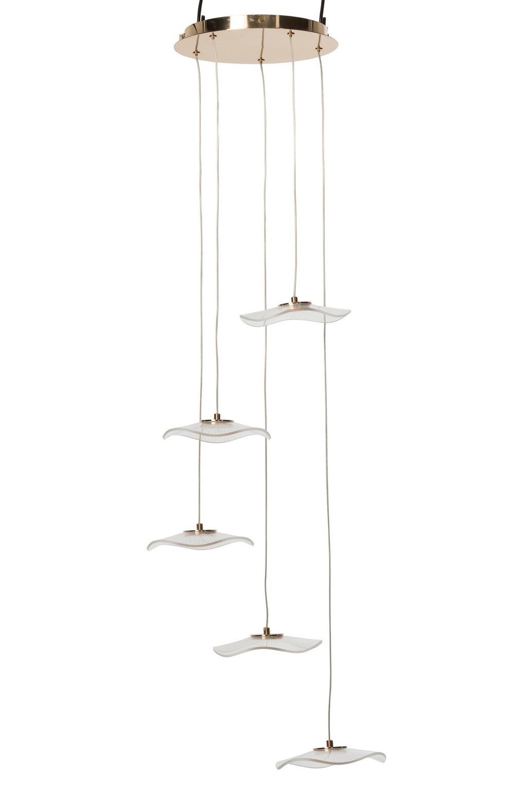 J-Line plafondlamp bloem - acryl - goud - large