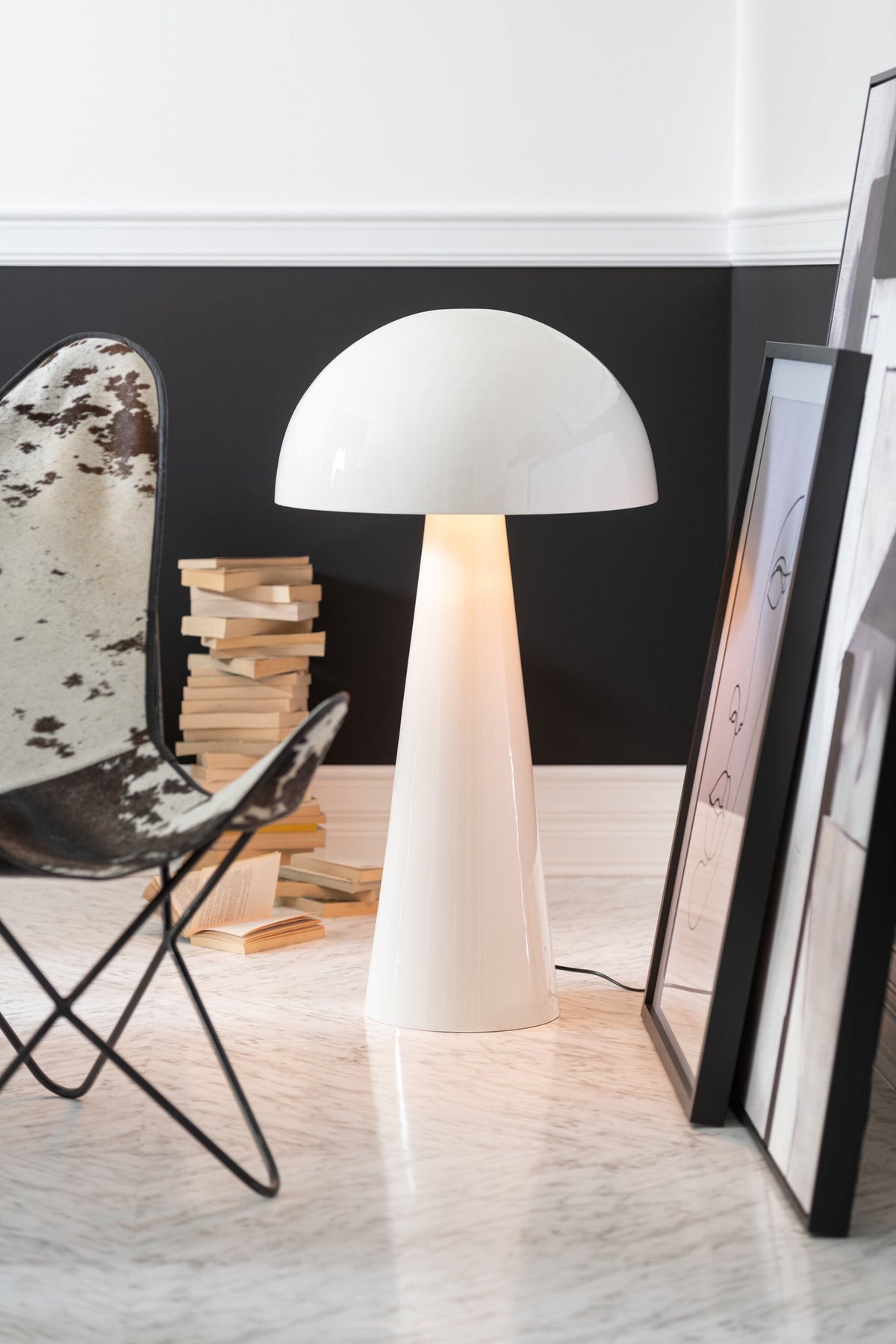 J-Line lamp Paddenstoel - metaal - wit - extra large