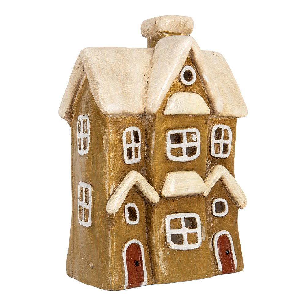 Waxinelichthouder Huis 23x15x33 cm Bruin Keramiek