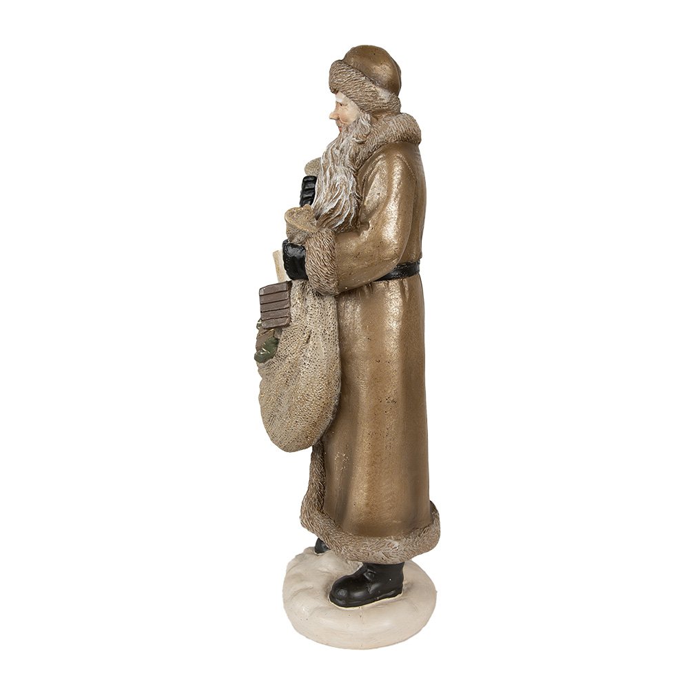 Beeld Kerstman 30 cm Goudkleurig Porselein Kerstfiguren