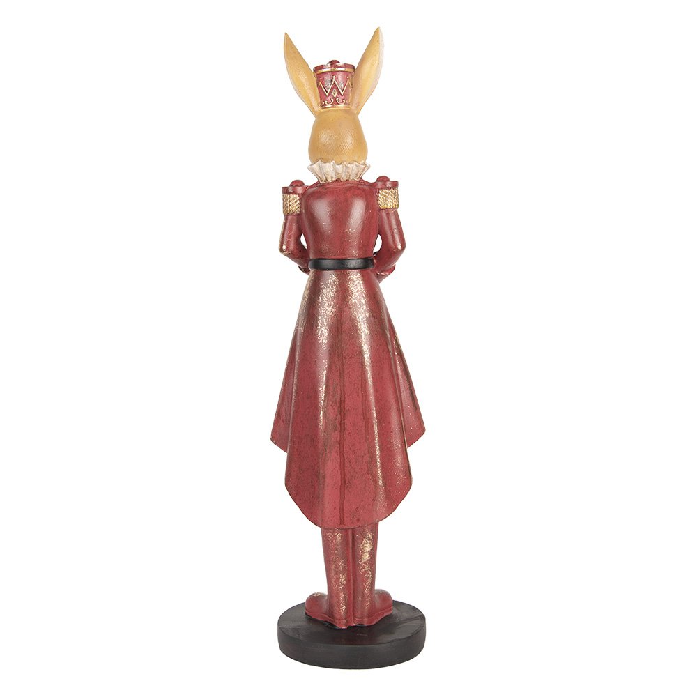 Decoratie Beeld Konijn 48 cm Beige Rood Kunststof