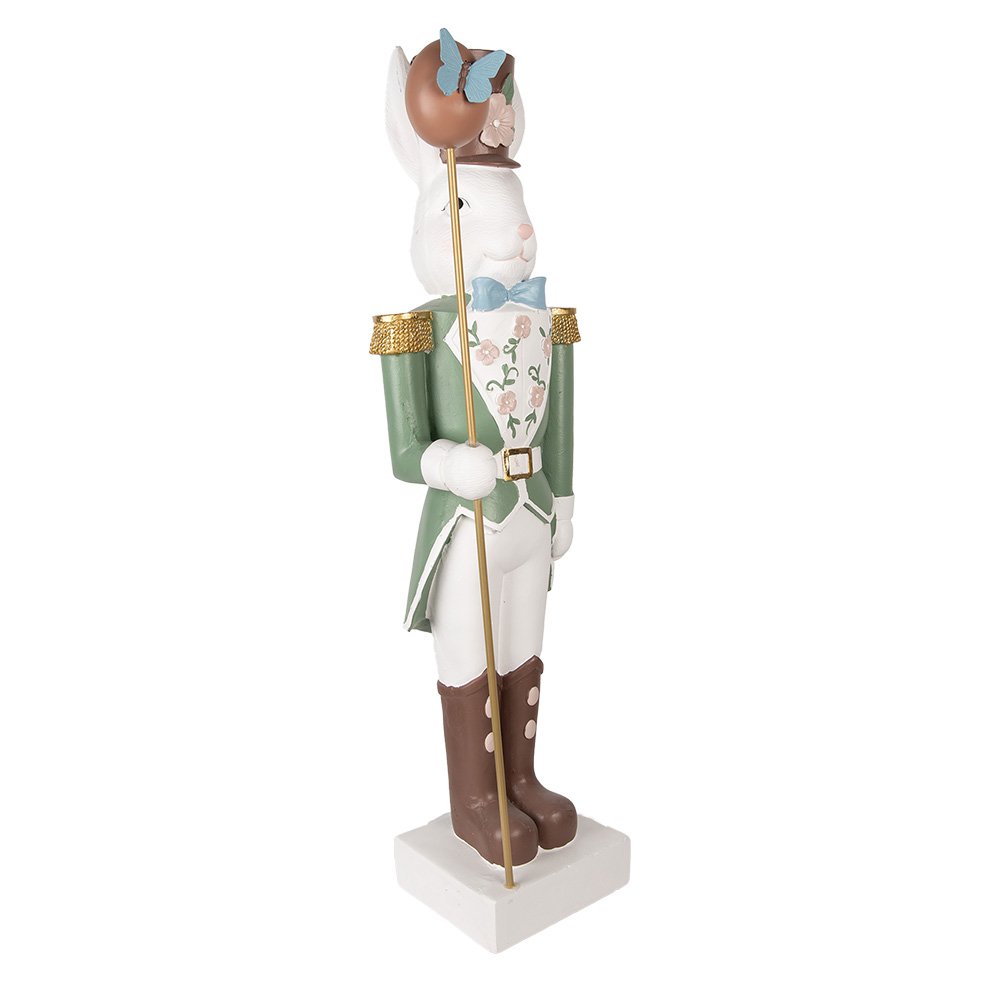 Decoratie Beeld Konijn 28x23x96 cm Wit Groen Keramisch materiaal