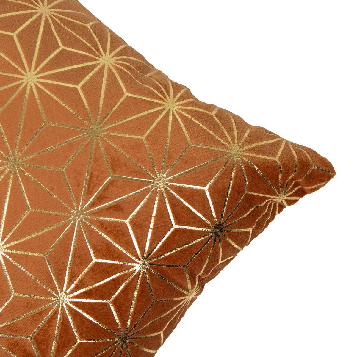 Kussen fluweel roestprint ijskristal goud 30 x 50 cm