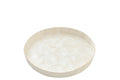 J-Line decoratie plateau Schelp - polyresin - wit - S