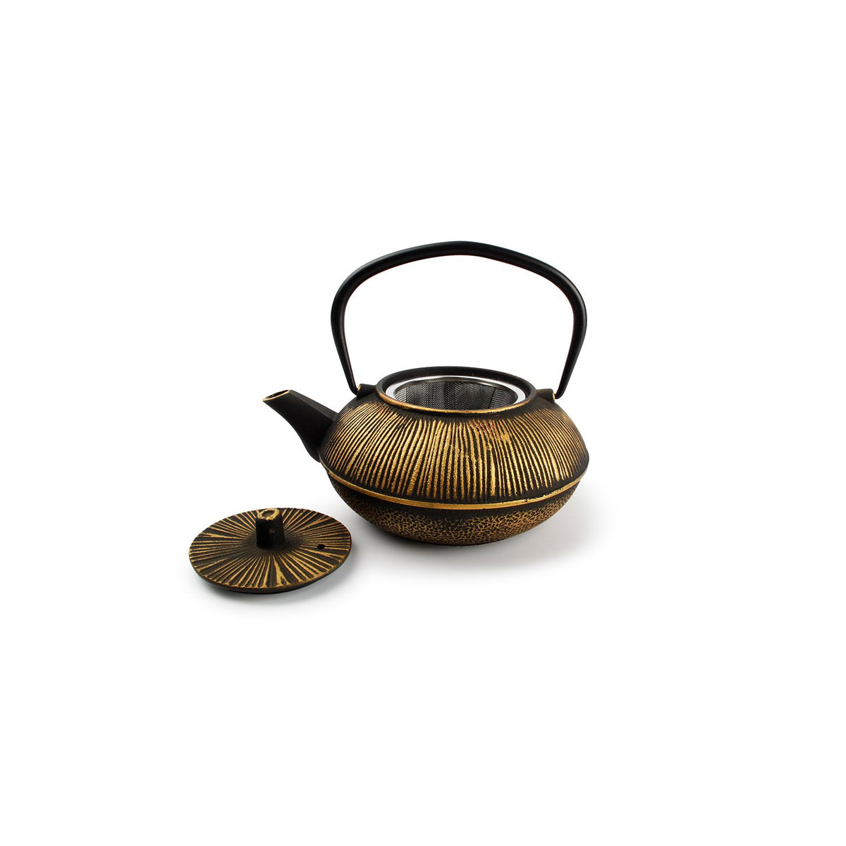 Theepot 80cl strepen goud/zwart My Tea