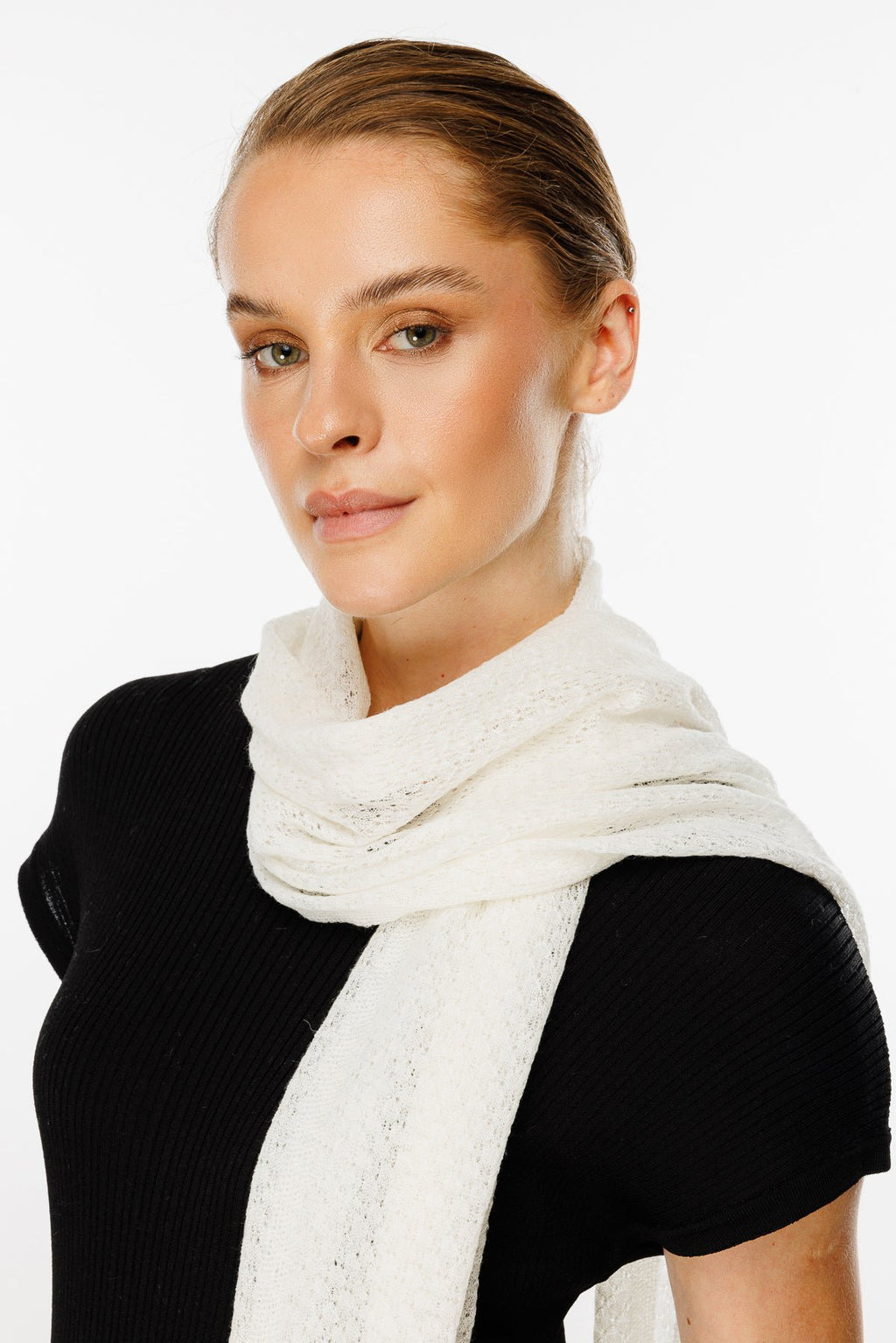 Diamond sjaal Ecru