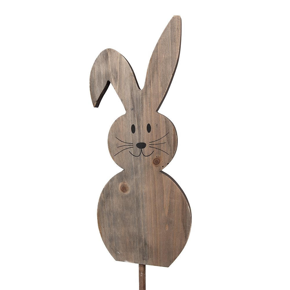 Tuinsteker Konijn 100 cm Bruin Hout Tuinprikker