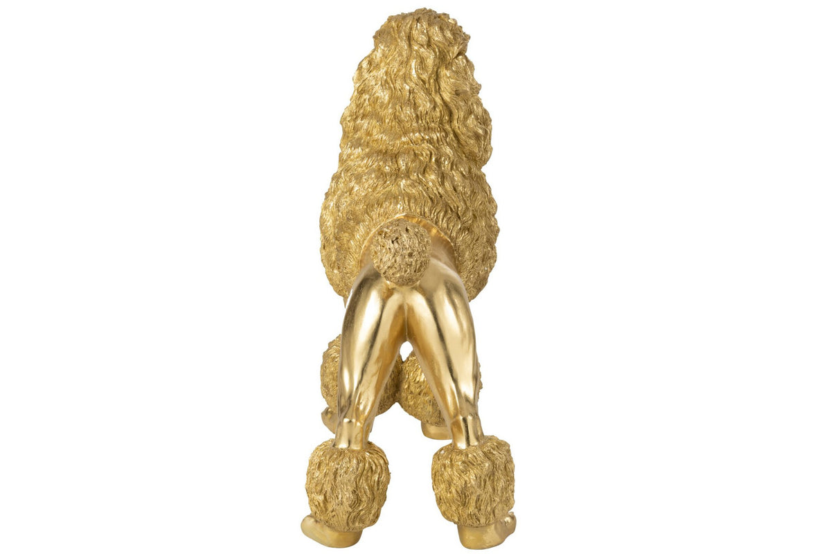 J-Line decoratie Poedel Staand - polyresin - goud - extra L
