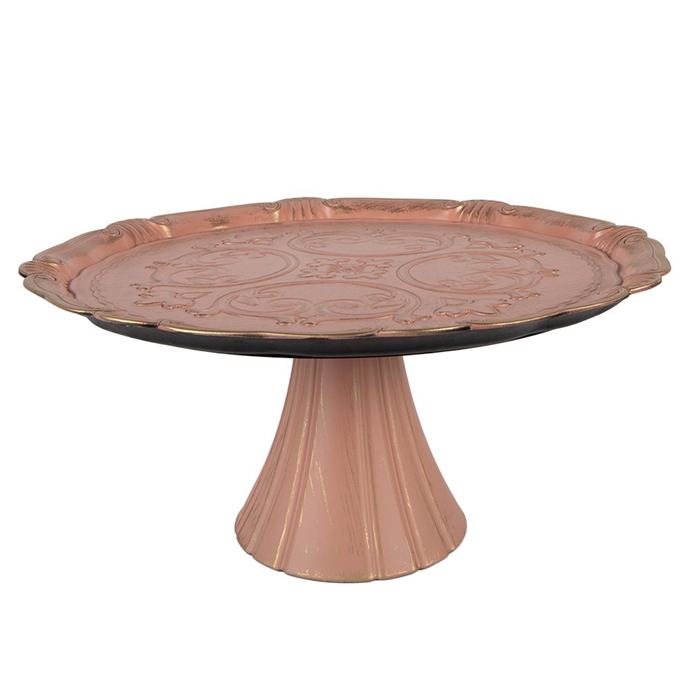 Taartplateau op Voet Ø 33x14 cm Roze Kunststof