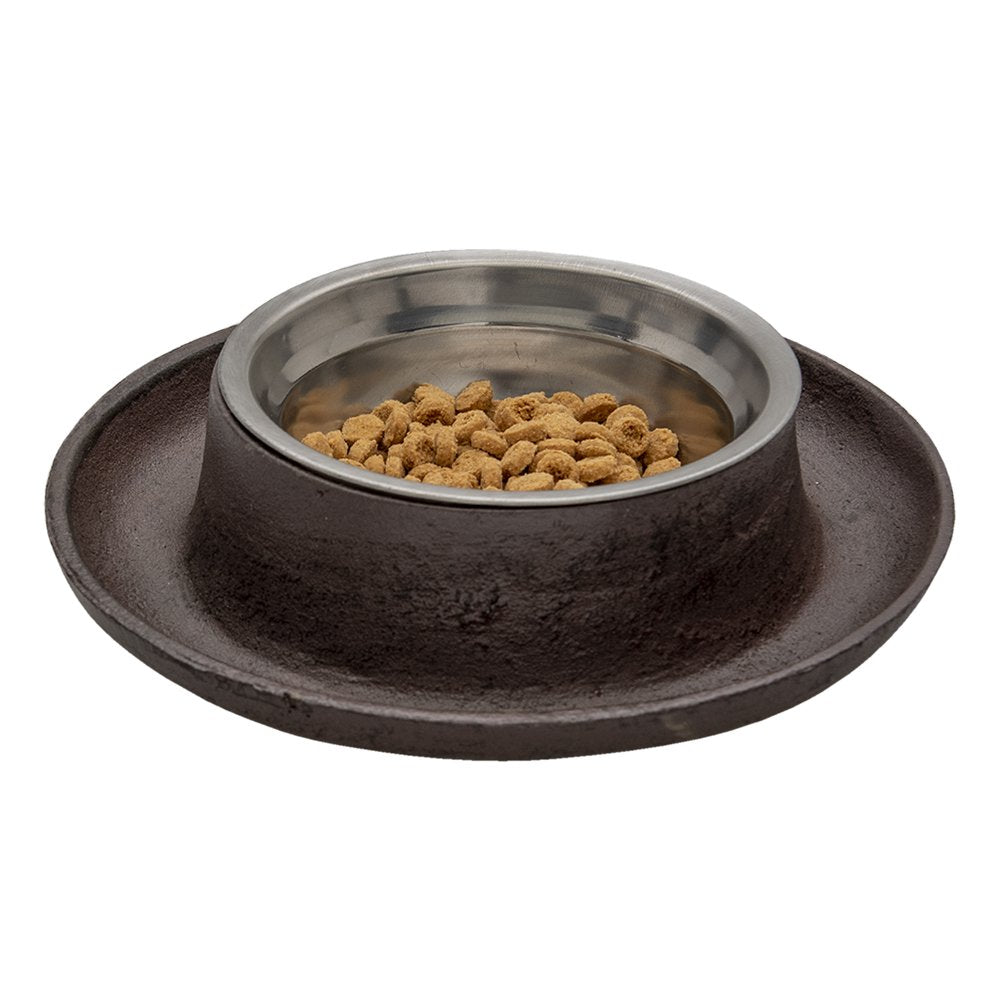 Voerbak hond Ø 22x5 cm Bruin IJzer Voerbak Kat