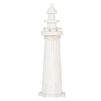 Decoratie Beeld Vuurtoren Ø 10x32 cm Wit MDF