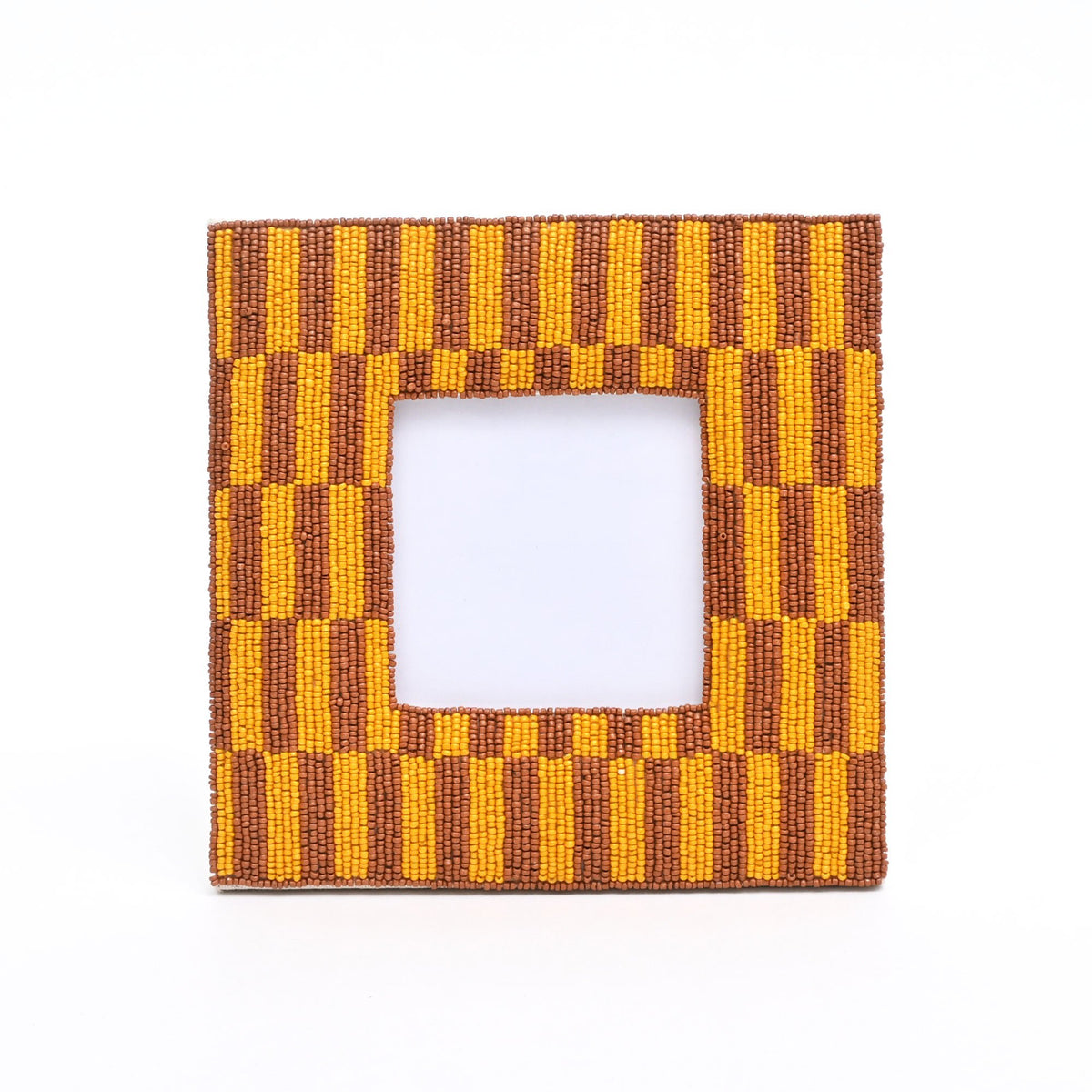 Fotolijst - Rustiek Bruin Met Kralen - 4x4 Inch