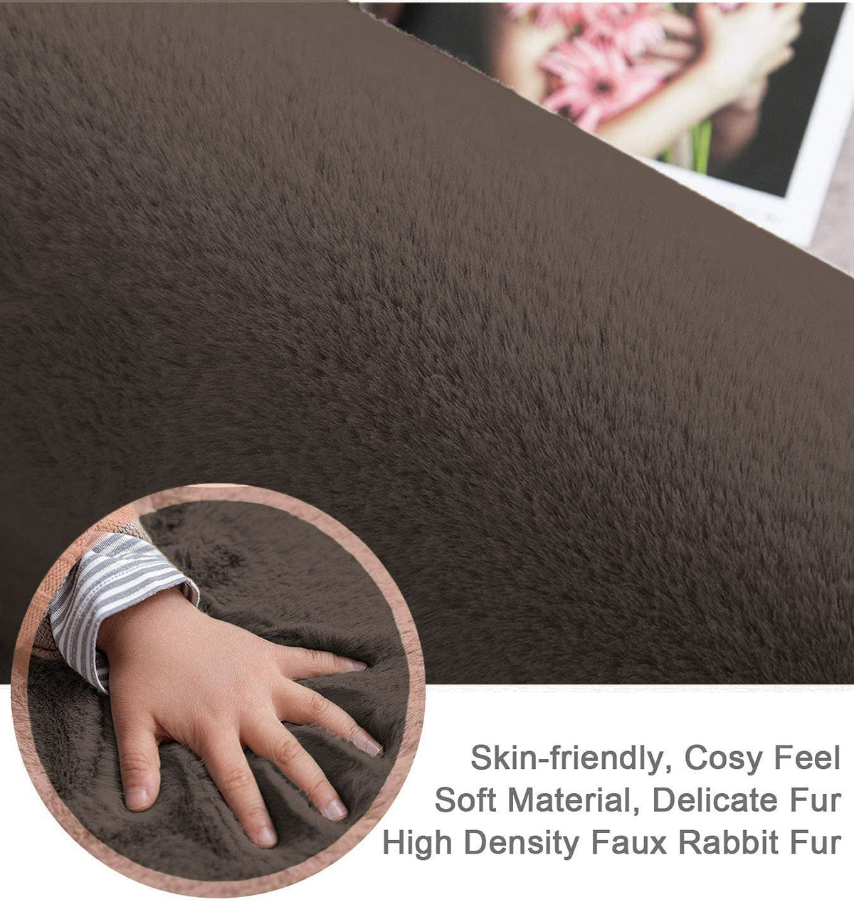 Superzachte antislip wasbare badmat van konijnenbont 40x60 cm | Badkamer slaapkamer deurmat