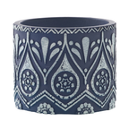 J-Line kaars - Citronella - keramiek - blauw/wit - small
