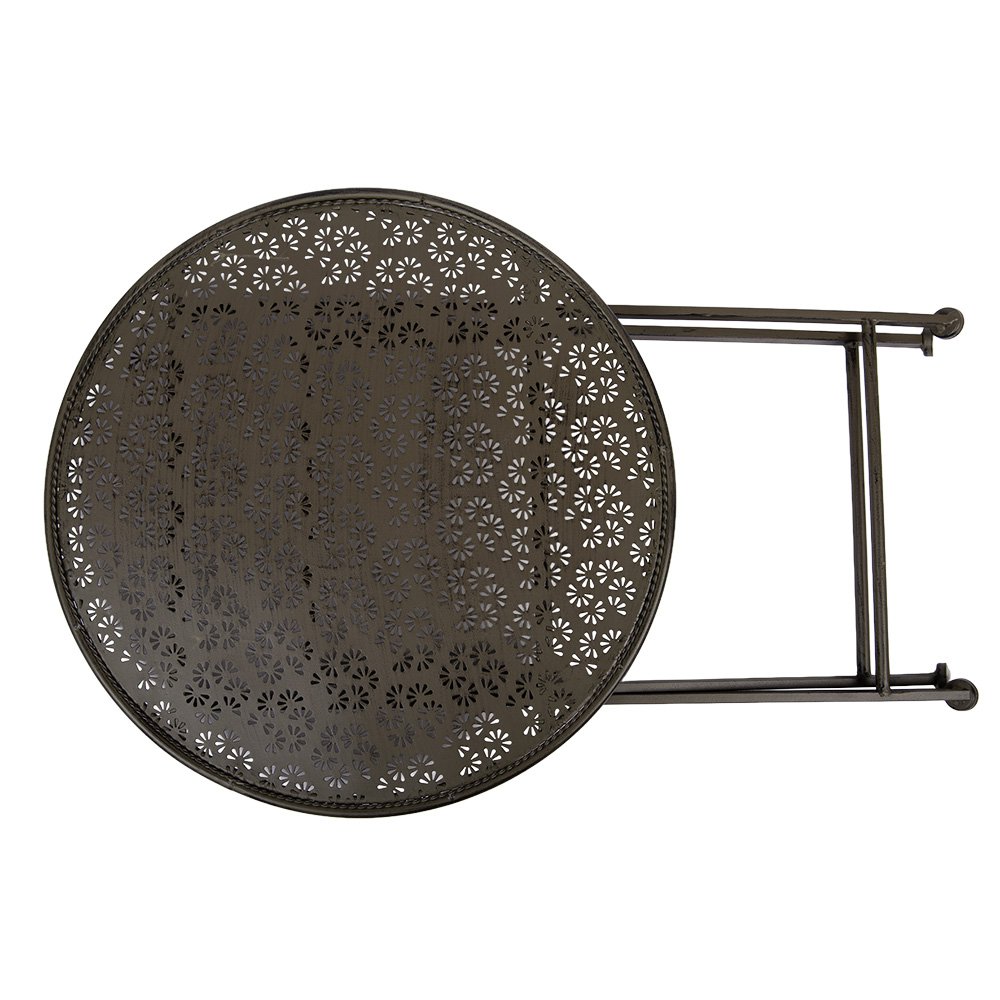 Bistroset Bistrotafel Bistrostoel 3-delig Ø 60x71 / 50x40x93 cm Groen Metaal