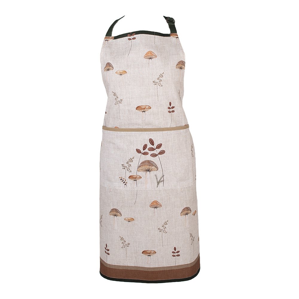 Keukenschort 70x85 cm Beige Katoen Paddenstoelen