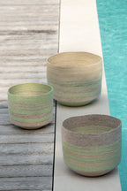J-Line Set Van 3 Mand Strepen Zeegras Naturel/Groen
