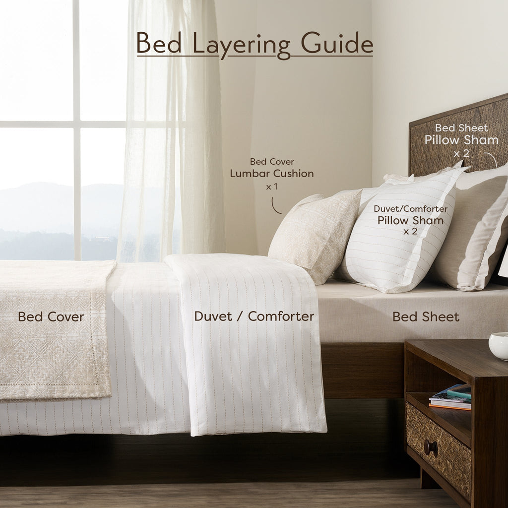 Bedset | Katoen Bamboe Jacquard Geometrisch | Kingsize, berk