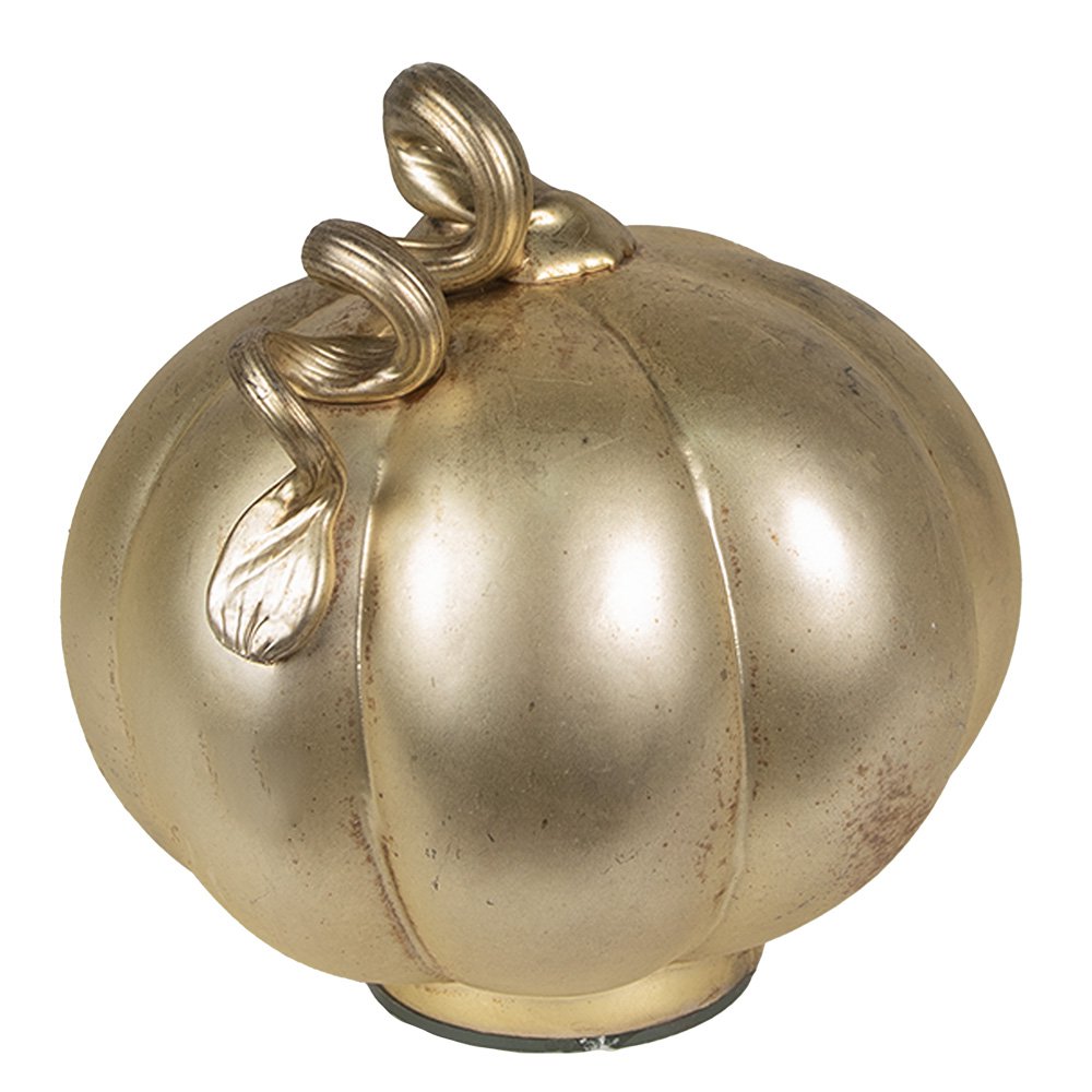 Decoratie Pompoen Ø 21x22 cm Goudkleurig Glas