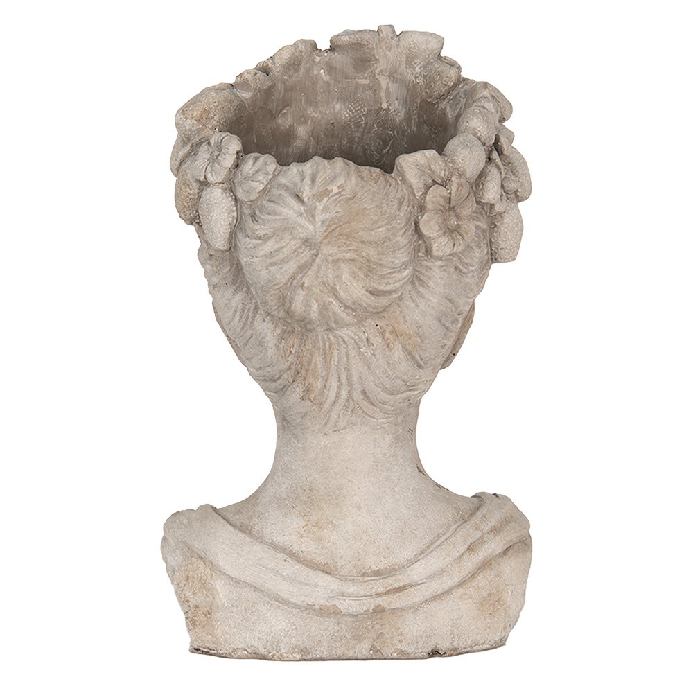 Bloempot Binnen Hoofd 22x21x35 cm Grijs Steen Bloempot