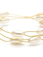 Vergulde meerstrengige kralenarmband – mode-sieraden – legering en parel – 18 cm lengte