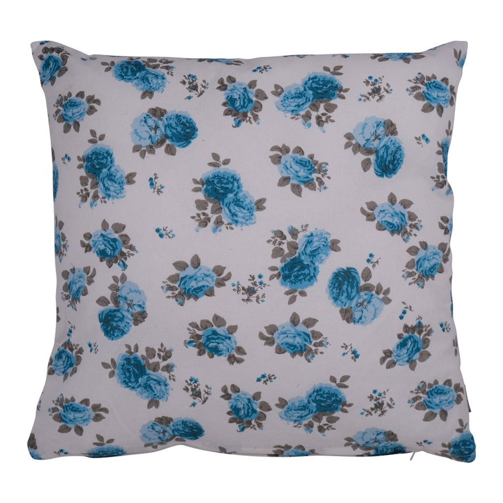 Kussen Twee Bloemen 45x45 Turkoois