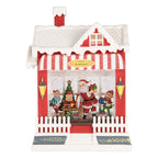 Kerstdecoratie met LED-verlichting en muziek Huis 18x9x26 cm / 3xAA Rood Kunststof