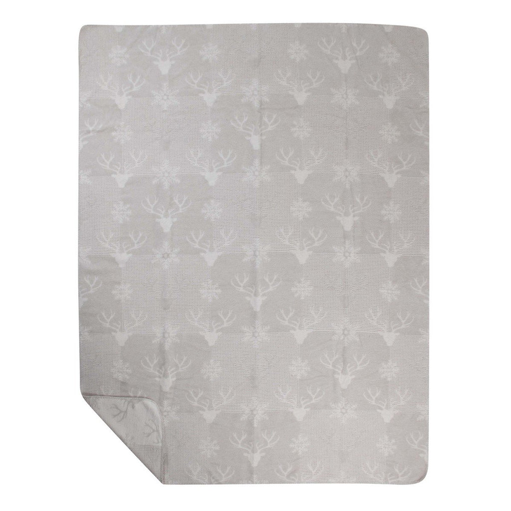Plaid Wafel hertenpatroon beige 150x200cm