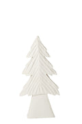 J-Line Gebeeldhouwde boom - paulowniahout - gebroken wit - small