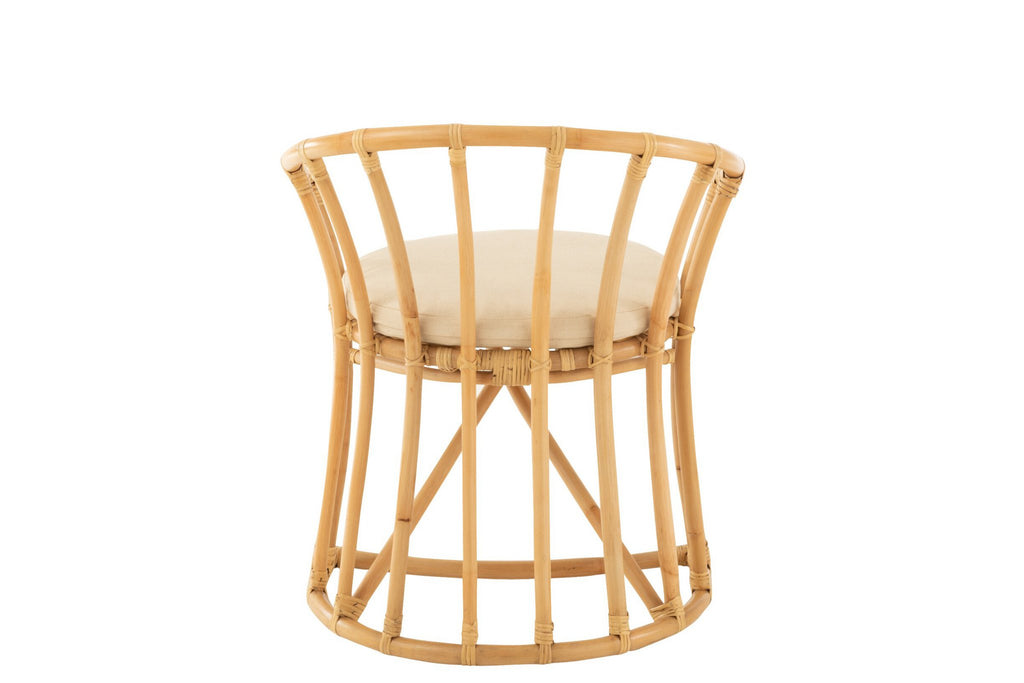 J-Line stoel + kussen - jute/textiel - naturel/wit
