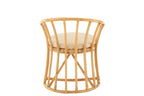 J-Line stoel + kussen - jute/textiel - naturel/wit