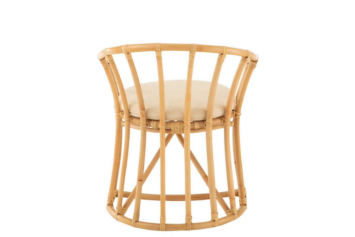 J-Line stoel + kussen - jute/textiel - naturel/wit