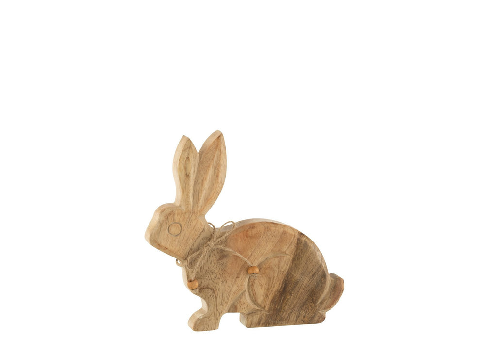 J-Line Konijn Knoop - hout - naturel - medium