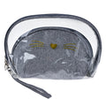 Toilettas Dames Set van 2 24x15 / 19x12 cm Zilverkleurig Polyurethaan Kat