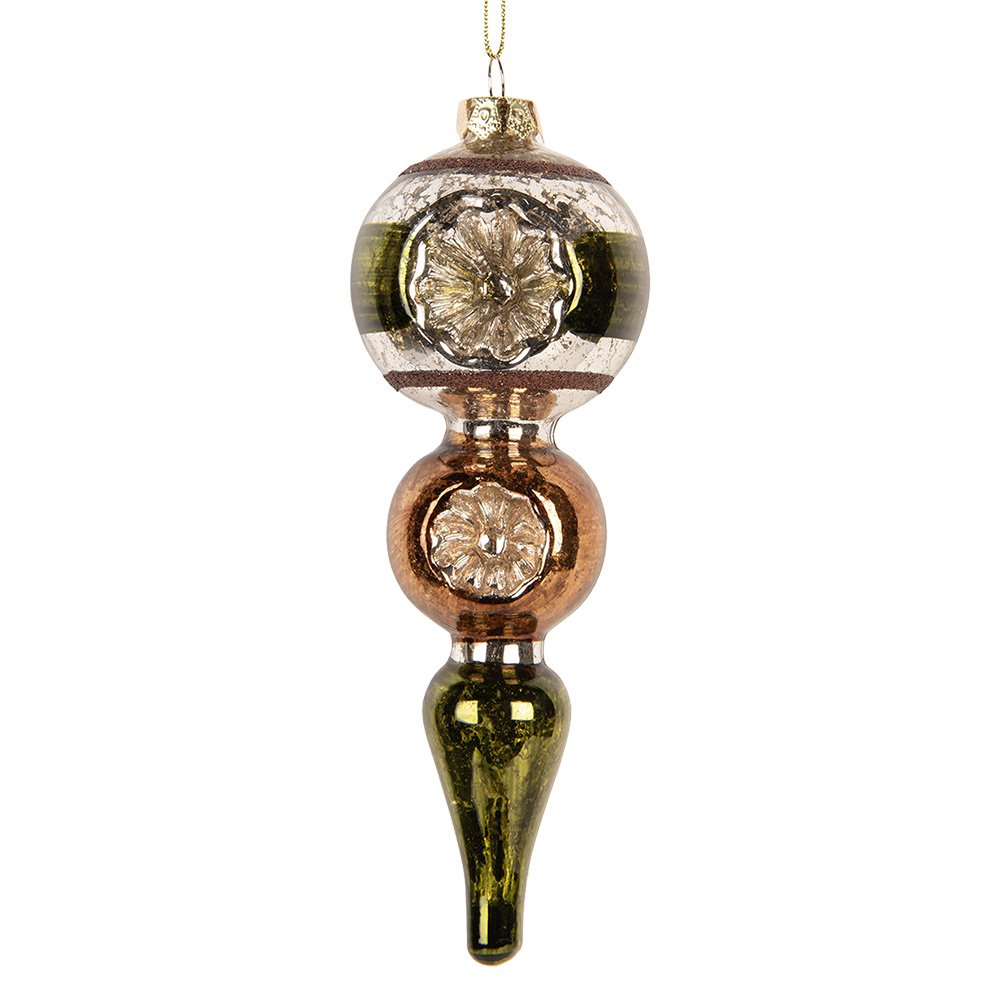 Kerstbal Ø 6x17 cm Groen Glas