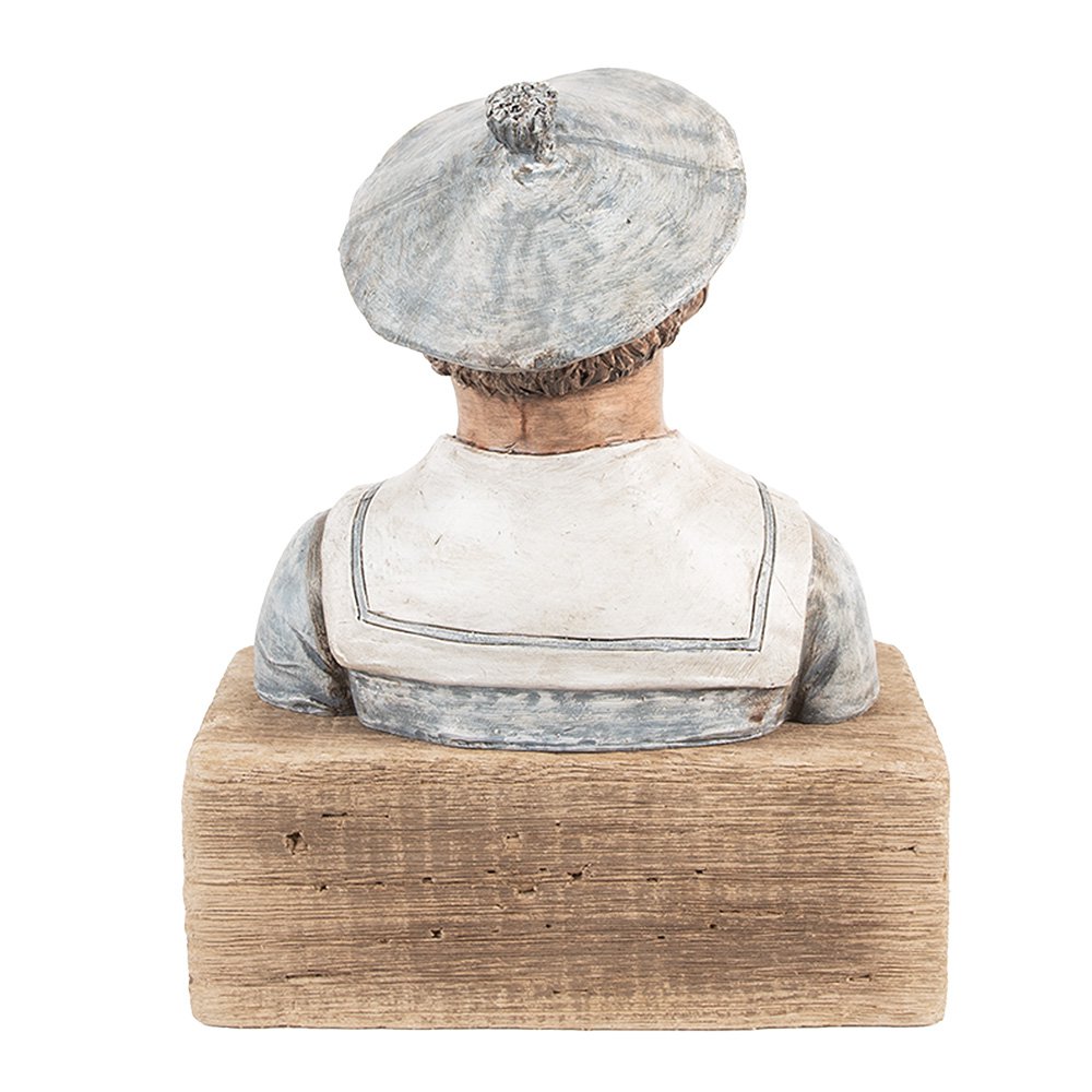 Decoratie Beeld Matroos 19x11x24 cm Blauw Hout